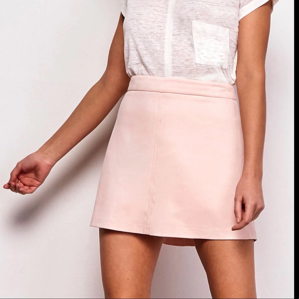 NWT Faux Suede Light Pink Skirt